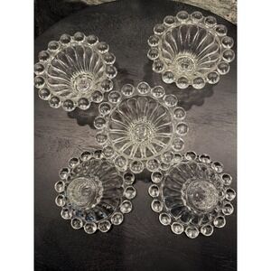 Vintage Anchor Hocking Boopie Berwick Bubble Candlestick Holders - Set of 5